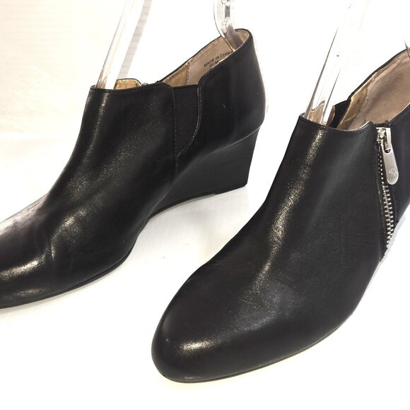 Adrienne Vittadini Women's Midge Black Wedge Heeled Shooties Size 6.5 - Picture 1 of 8